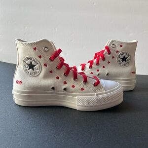 NEW Converse Limited Edition Hearts Lift Platform Shoes, 7